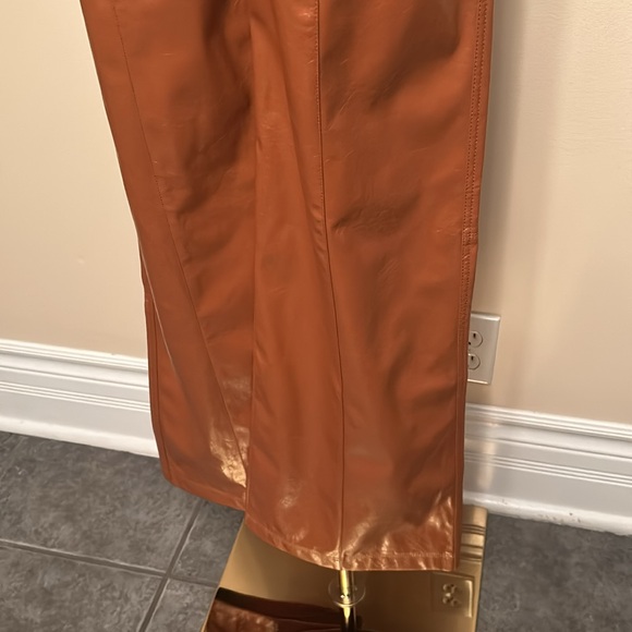 FREE PEOPLE Star Crossed Lovers Faux Leather Tan Trousers size 0 - Picture 12 of 14